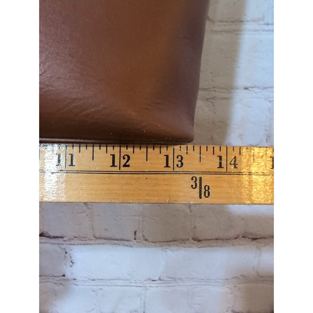 Everlane Soft Leather Shopper Tote Bag Brown Cognac Open Top 2 Handle 14 X 13 - Picture 12 of 17